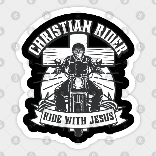 Christian Biker. Sticker by FullOnNostalgia